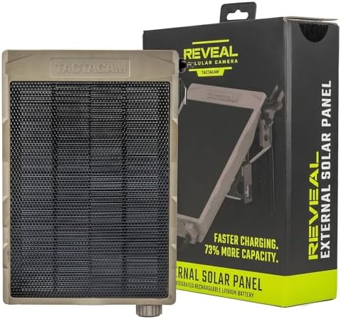 Tactacam Reveal Solar Panel, Built-in Battery for X2.0, X3.0 Trail Cameras | Powers camera day & night, weatherproof housing, also fits X Pro 3.0, X