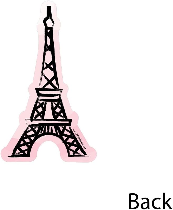 Big Dot of Happiness Paris, Ooh La La - Eiffel Tower Decorations DIY Paris Themed Baby Shower or Birthday Party Essentials - Set of 20