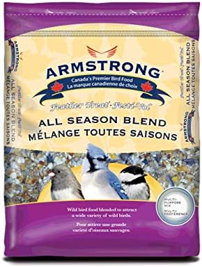 Armstrong Wild Bird Food All Season Bird Seed Blend, 40 Pounds - with Cut Corn, Wheat, White & Red Millet, Black Oil Sunflower Seeds for Blue Jays