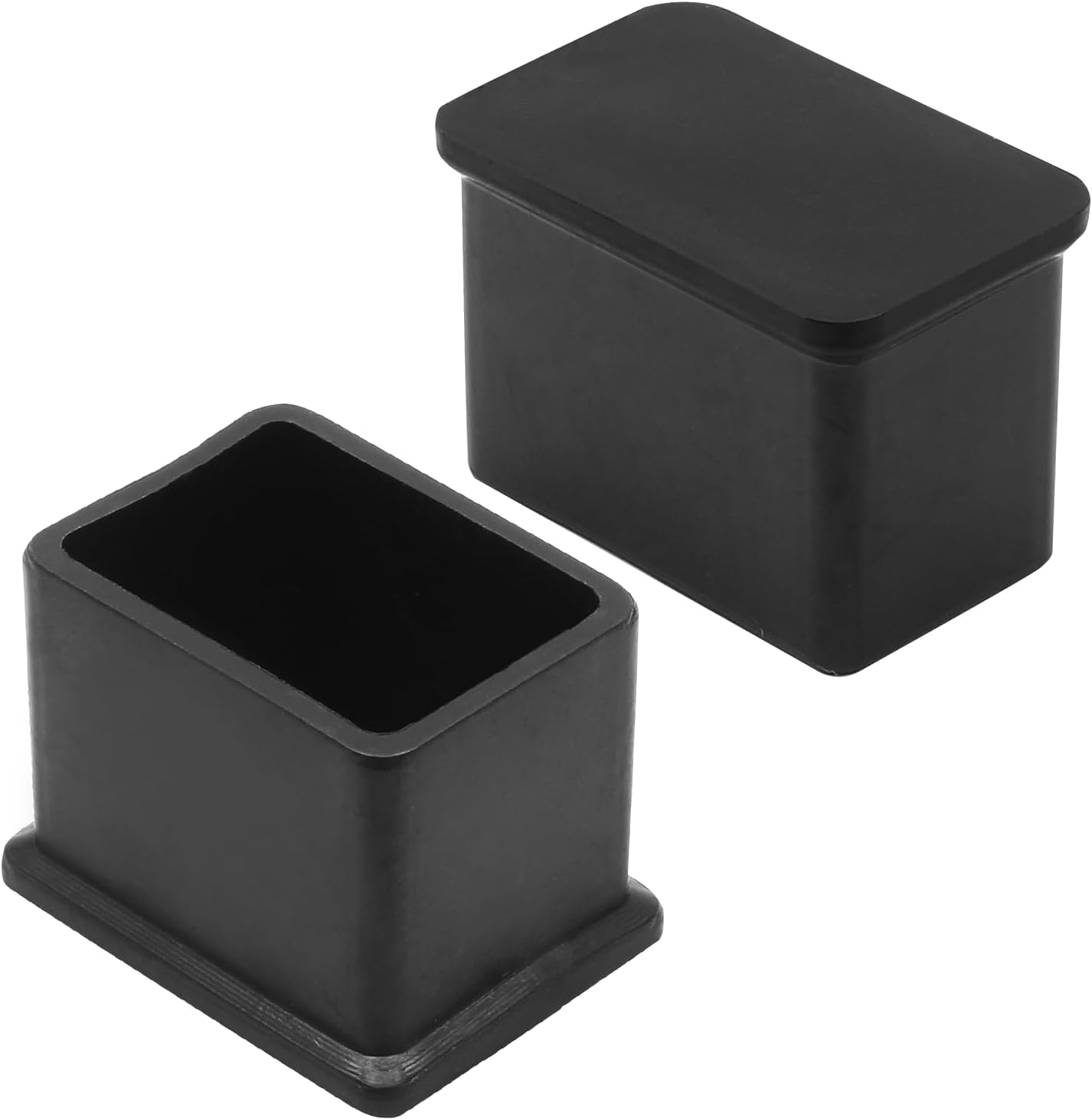 Bonsicoky 20Pcs Rectangle Rubber Furniture Leg Caps (3/4" x 1-1/2"), Vinyl Flexible Chair Leg Floor Protectors for Patio Indoor Chair Table Bed
