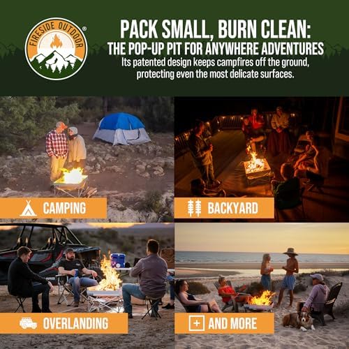 Fireside Outdoor Pop Up Pit Replacement Mesh 24"x24" for Small Portable Fire Pit Wood Burning, Campfire Pits, Mesh Firepit, Camping Fire Pits Portable