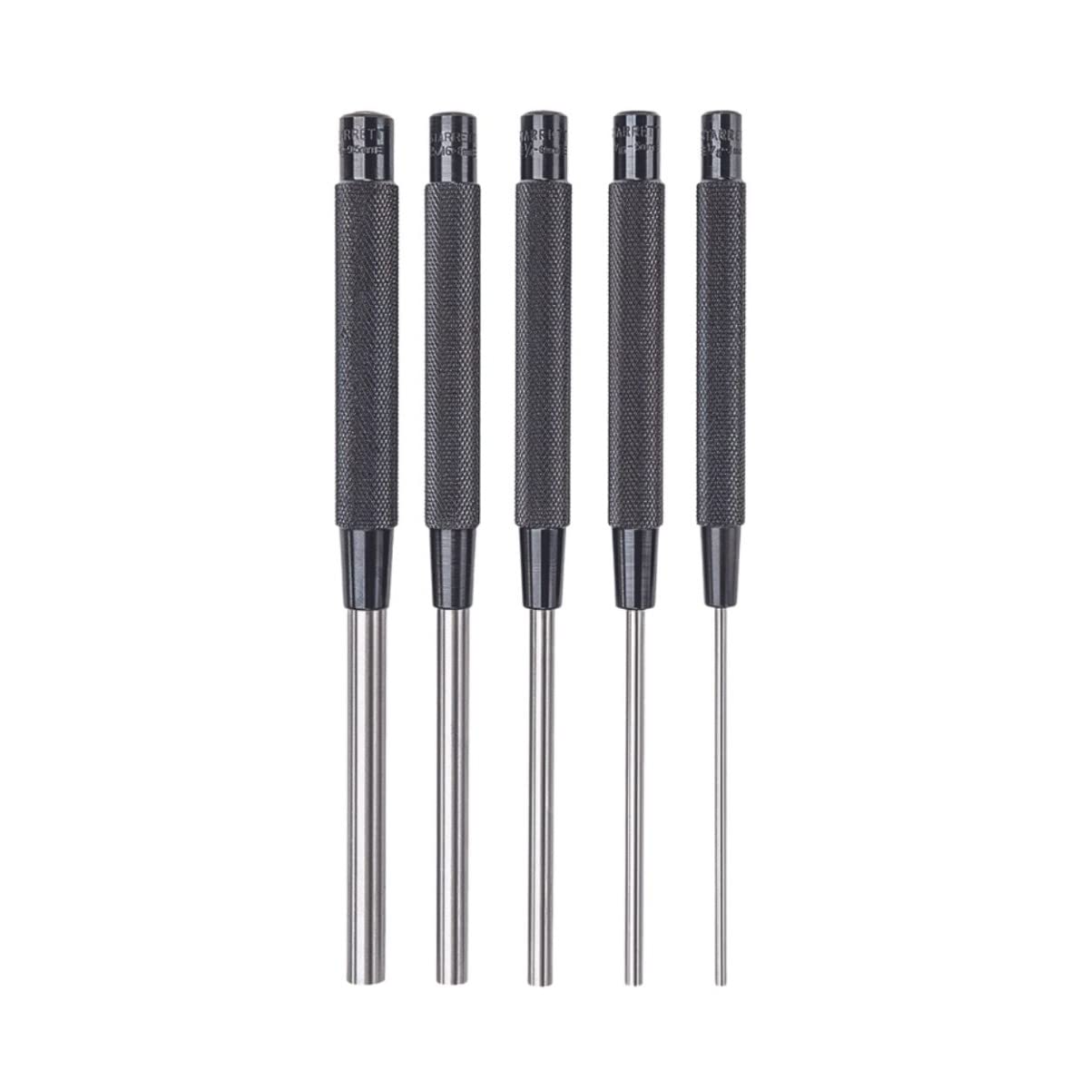 Starrett Steel Drive Pin Punch Set with Knurled Grip for Precise Positioning and Secure Holding - Hardened and Tempered Steel