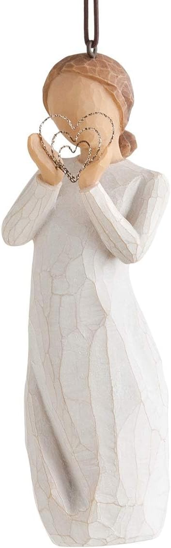 Willow Tree Lots of Love Ornament, Sculpted Hand-Painted Figure | Celebrating Friendship and Sentiment, Cast from a Susan Lordi Original Carving, Cast Resin Keepsake, Ready to Hang