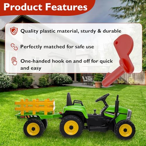 Trailer Hitch Pin Fits Peg Perego John Deere Farm Power Pull Turf Tractor | Red Coupling Hitch Pin Replacement for Peg Perego John Deere Tractor
