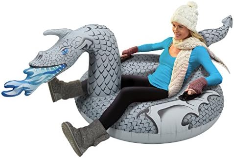 GoFloats Winter Snow Tubes - Choose from Unicorn, Disney's Frozen, Ice Dragon, Polar Bear, Penguin, Flamingo - Inflatable Sled for Kids and Adults