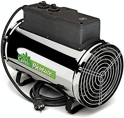 Bio Green PHX 2.8/US Phoenix Greenhouse Heater – 220-240V - 9553 BTU Stainless Steel – Electric Heating and Cooling System for Greenhouse, Shed
