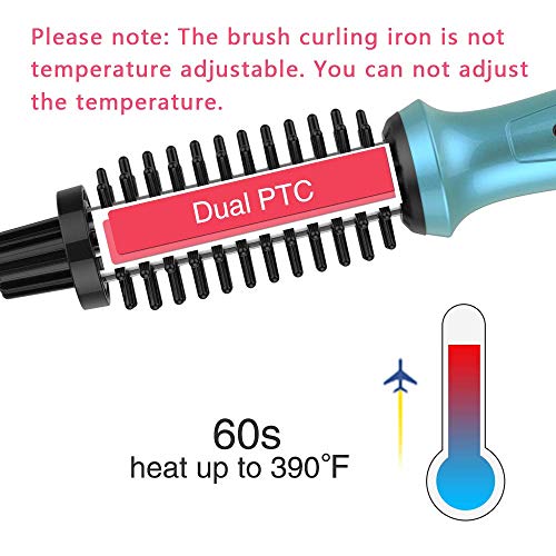 Mini Curling Iron Brush Phoebe 3/4" Hot Curler Brush Anti-Scald Bristles