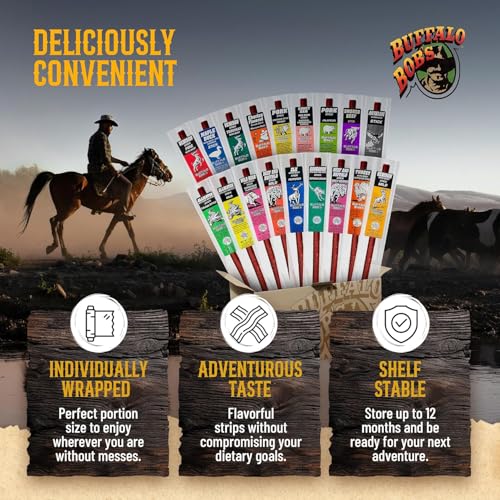 Buffalo Bob's Exotic Game Jerky & Meat Snacks - Best 20 Piece Variety Gift Pack