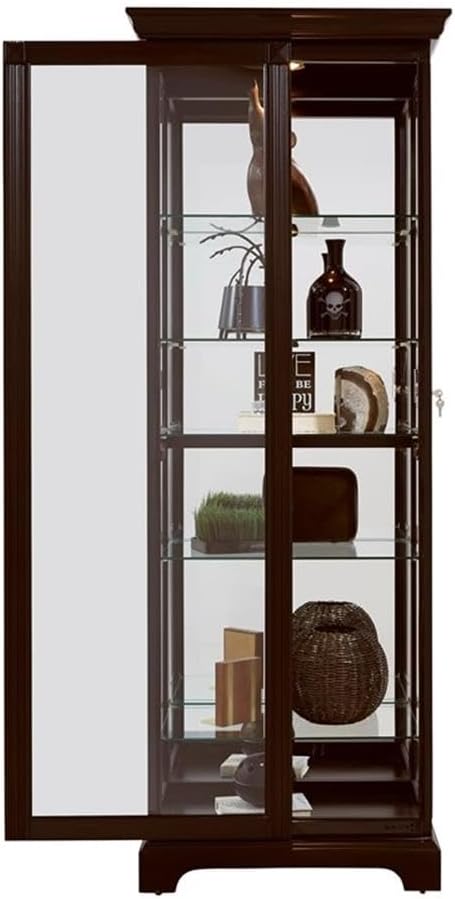 Pulaski Curio, 29 by 20 by 80-Inch, Dark Cherry Brown