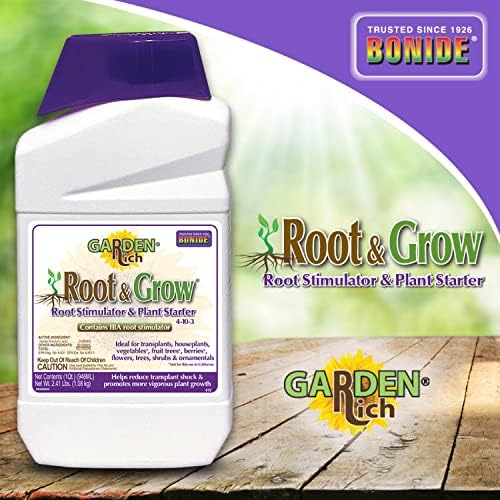 Bonide Garden Rich Root & Grow Root Stimulator & Plant Starter | 32 oz Concentrate, 4-10-3 Fertilizer For Transplanting