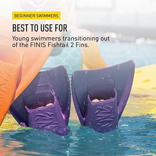 FINIS Booster Swim Fins for Kids - Floating Rubber Fins - Teaches Kick Technique - Open-Toe Design - Comfortable Fit