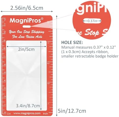 MAGDEPO 3X Magnifier Bookmark Ruler, Credit Card Size Magnifier, Card Protector with Magnifying Lens