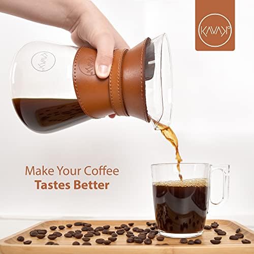 Pour Over Coffee Maker Set with Double-Layer Stainless Steel Filter, Coffee Dripper