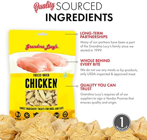Grandma Lucy's - Singles Chicken Pet Treats – 3.5Oz, yellow, 4 Ounce (Pack of 1)