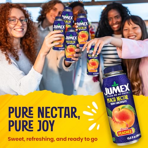 Jumex Mango Nectar Lata Botella - Made with Fresh Fruit Puree - Mango Juice Concentrate for Tropical Fruit Smoothie Mix, Cocktail Mixers & Kids Beverages - 15.5oz, 12 Pack Resealable Juice Bottles