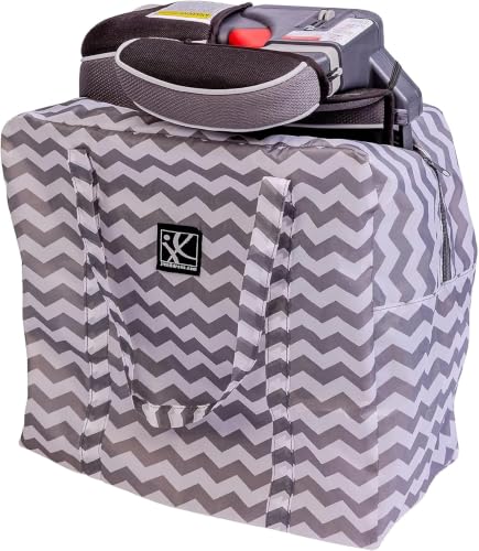 J.L. Childress Go-Go Travel Bag for Kids Backless Booster Seat - Compact Carrier for Airplane & Air Travel, For Toddler Backless Booster Car Seats, Fits Compact Strollers like GB Pocket - Deluxe, Grey