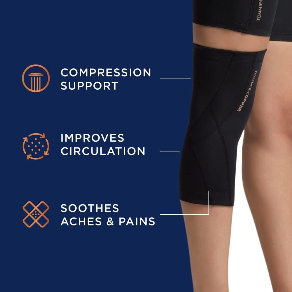 Tommie Copper Performance Compression Knee Sleeve l Knee Brace for Joint Support l Men and Women