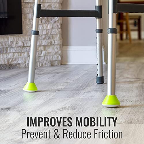 HealthSmart Walker Ski Glides, Walker Caps or Walker Pads for Rollators and Walking Aids, Universal Fit, Mobility Aid, Senior Living Accessory, Pack of 2