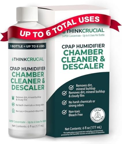 Think Crucial 6x Uses CPAP Cleaner & Descaler for Humidifier Chambers – Super Concentrated Cleaning Descaling Solution for CPAP Water Tanks –