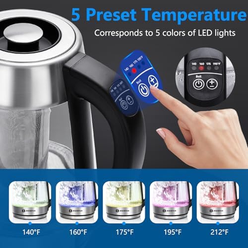 Aigostar Electric Kettle with Temperature Control and Tea Infuser