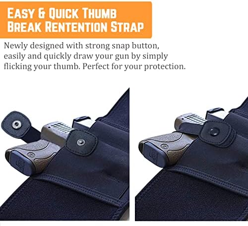 Acelane Belly Band Holster for Concealed Carry Gun Holster Tactical Elastic Waist Pistols Adjustable Belly Wrap Mag Pouch Fits Firearm Handgun Revolvers for Men & Women