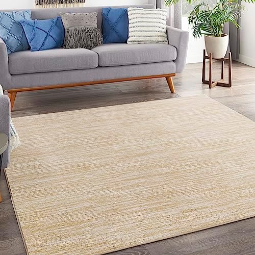 Nourison Home Essentials Indoor Outdoor Area Rug, Ivory Beige, 7' x 10'