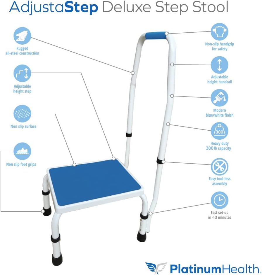 Step Stool with Handle for Elderly, Bed Step Stools for Seniors WithHandles