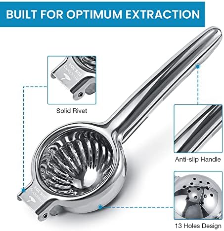 Upgraded Lemon Squeezer Meidong Super Stainless Steel 304 Hand Press Juicer Manual Citrus for Juicing Lemon ＆ Limes, Vegetables