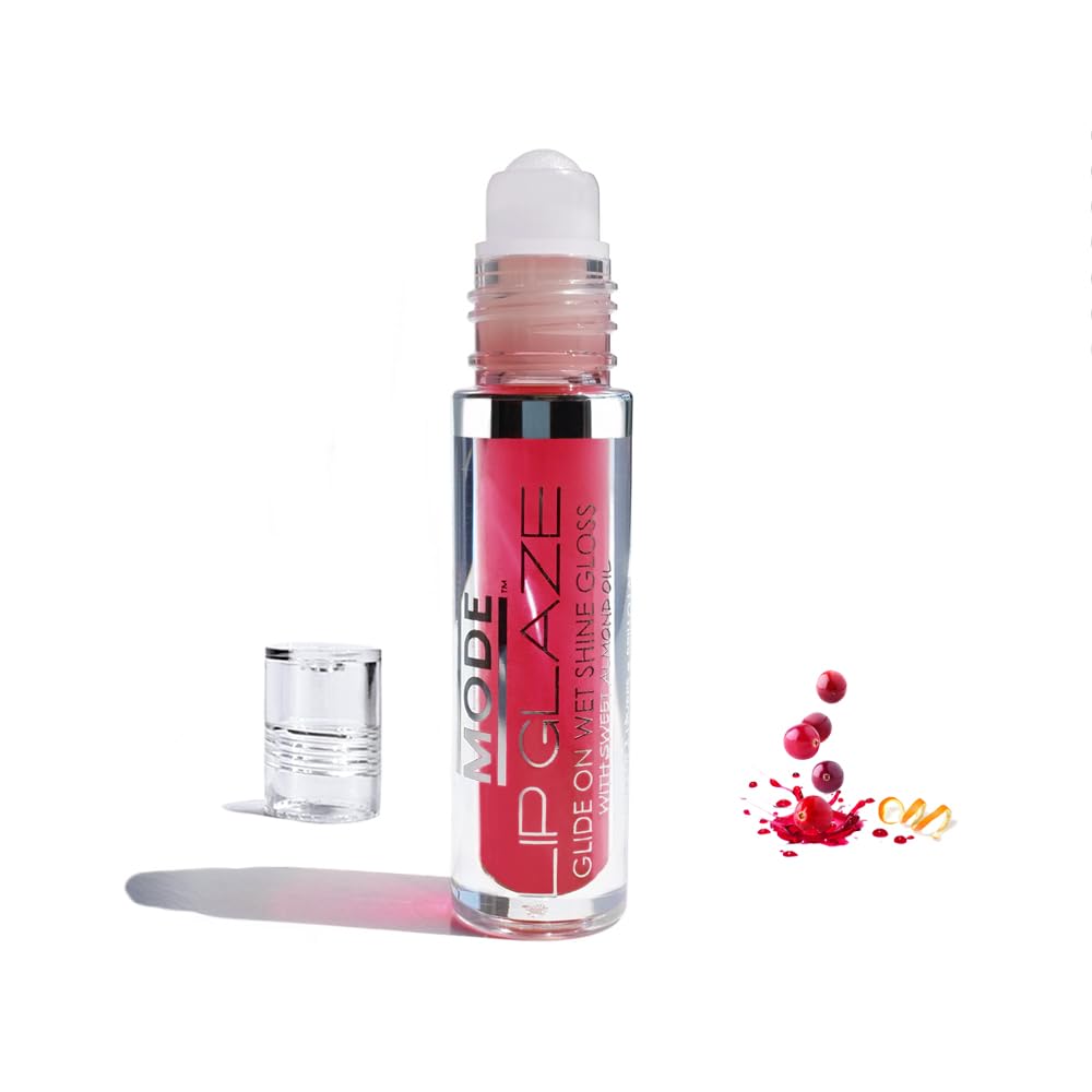 MODE Lip Glaze Cotton Candy Flavored Lip Gloss, Hydrating Sheer Wet Shine, Skincare Fruit Oils