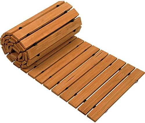 Worth Garden 9 ft. Wooden Garden Pathway - 17 in. W Roll Out Straight Walkway for Outdoor Patios, Gardens, Yard, Beach Boardwalks