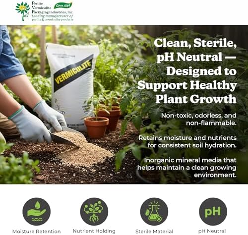 PVP Industries Horticultural Coarse Vermiculite, Natural and Odorless Mix