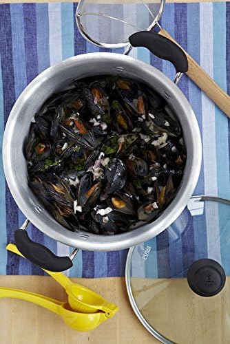 IMUSA USA MEXICANA-410 Aluminum Steamer with Glass Lid 10-Quart, Silver, 10Qt | Brushed Finish, Cool-Touch Handles with Glass Lid, Ideal for Tamales, Great for Family Meals