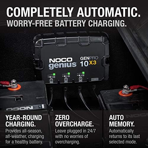 NOCO GENPRO10X3 12V 30A 3-Bank OnBoard Marine Battery Charger & Maintainer