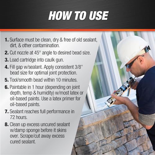 DAP Dynaflex Ultra Advanced Exterior Sealant, Light Gray, 10.1 Oz (7079818219)