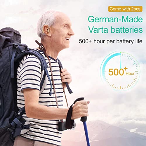 Hearing Aid for Seniors, Noise Cancelling, 500 Hours Per Battery Life