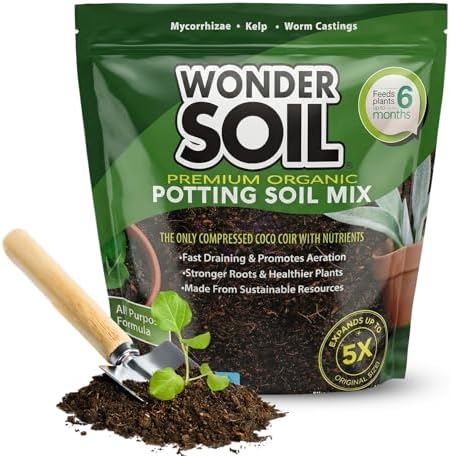 WONDER SOIL | Organic Potting Soil | 12 QUARTS of Ready to Plant Coco Coir Fully Loaded with Nutrients | 3 LBS Bag Expands to 12 Quarts of Indoor