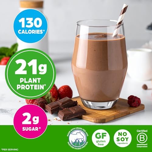 Orgain 21g Grass-Fed Whey Protein Powder, 5g BCAAs, Chocolate, 1.82lb | Dairy protein, 5g BCAAs, 4g prebiotic fiber, no sugar added, no added hormones, gluten free, kosher, for shakes & smoothies