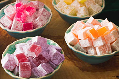 Cerez Pazari Turkish Delight Candy With Assorted Flavors 16 oz, Gourmet Snacks Gift Box