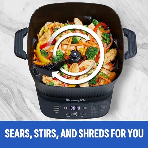 STIRMAX PLUS 7.5QT Digital Multi-Cooker with Auto Stir | 9-in-1 multicooker with automatic stirring, sauté, sear and 7.5QT family-size capacity.