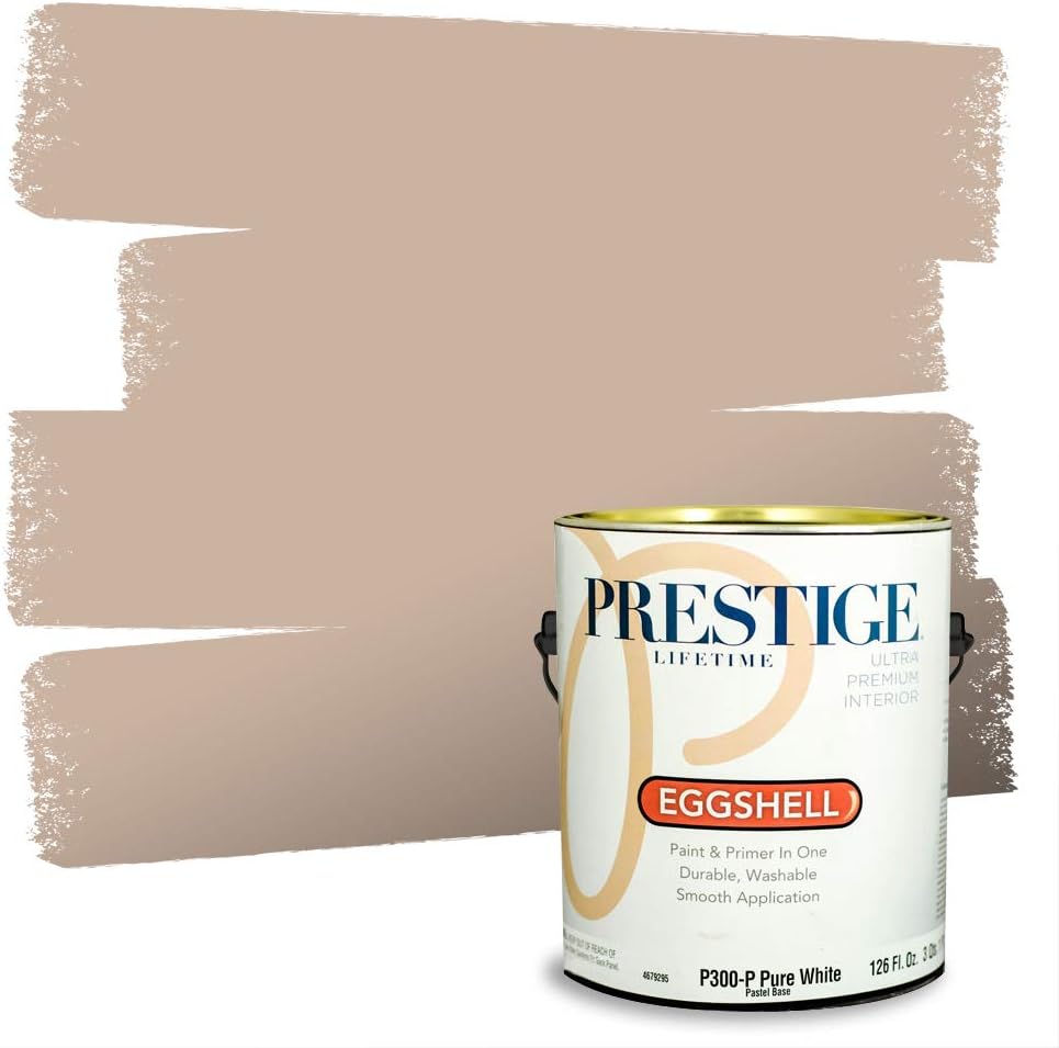 PRESTIGE Paints Exterior Paint and Primer In One, 1-Gallon, Flat, Comparable Match of Sherwin Williams* Sable*