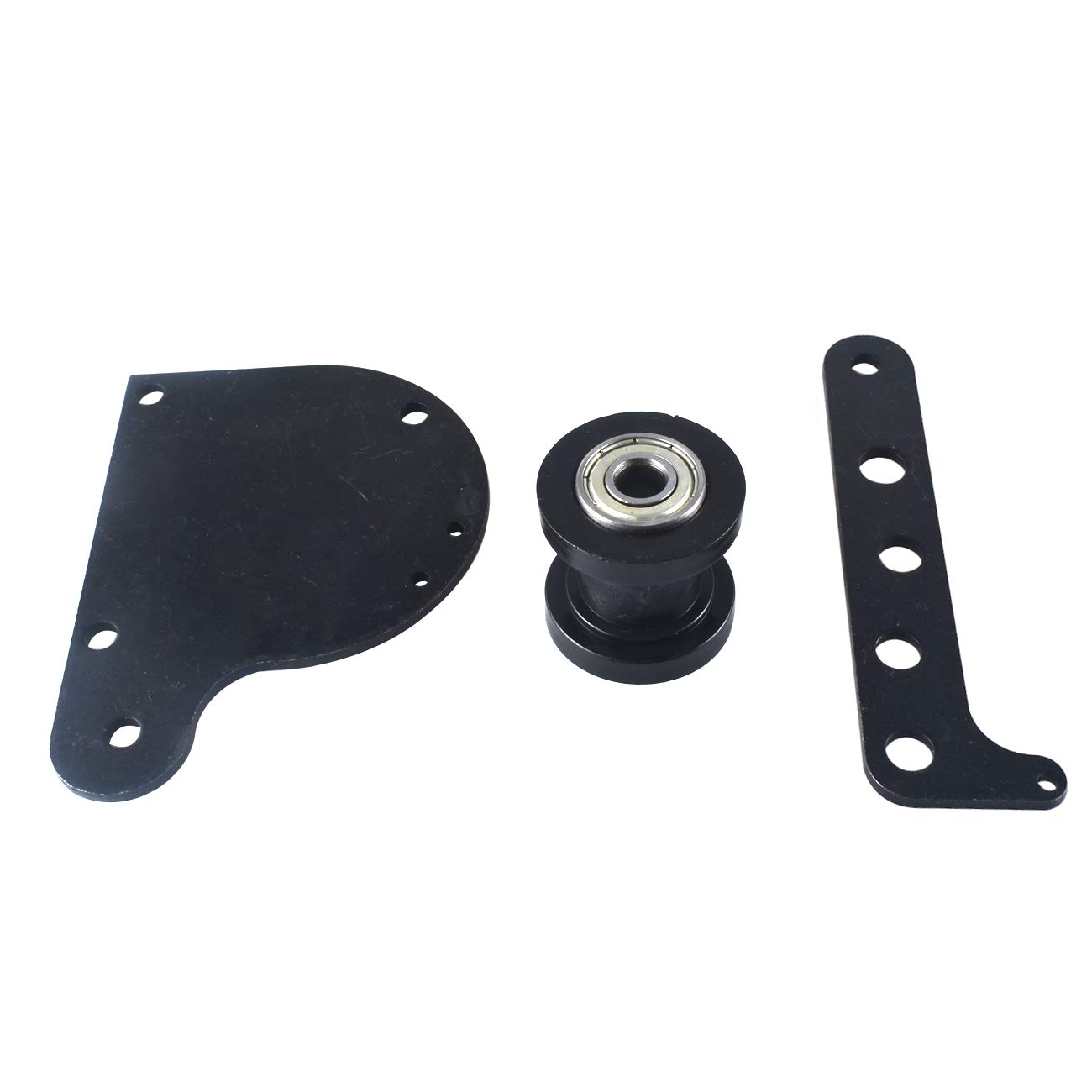 Spring Loaded Chain Tensioner, 2 Stroke Motorized Bicycle Chain Guide | Adjustable guide wheel in black. Fits 49cc, 66cc