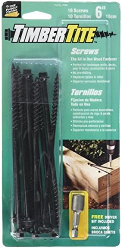Power Pro 50 Pcs Timber-Tite Landscape Screws (1/4" x 10") | Hex Washer Head Heavy Duty Structural Wood Screws | Ceramic Coated Exterior Fasteners for Decks, Timber, Landscaping & Wood Construction