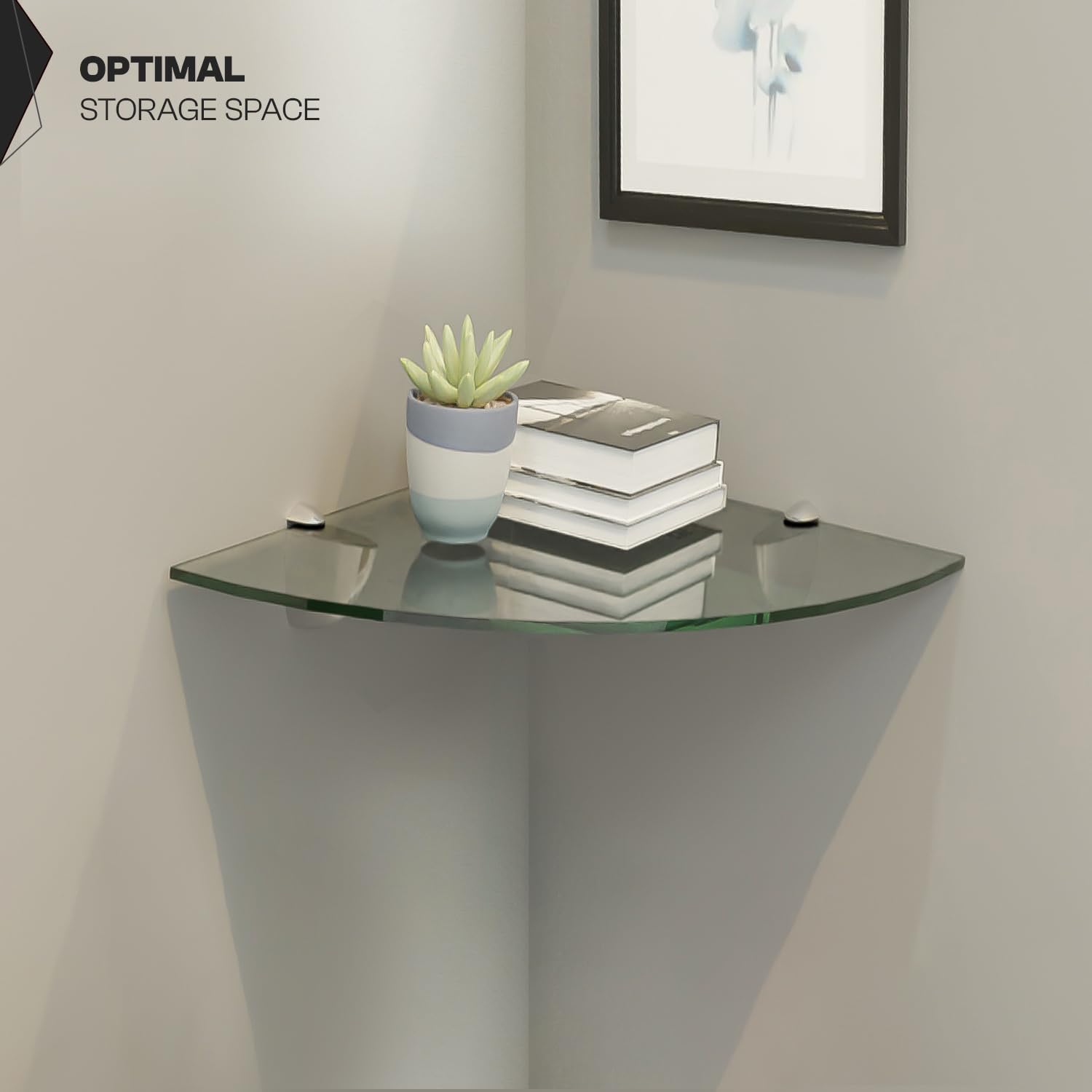 Fab Glass and Mirror Glass Shelf 8" X 30" Clear
