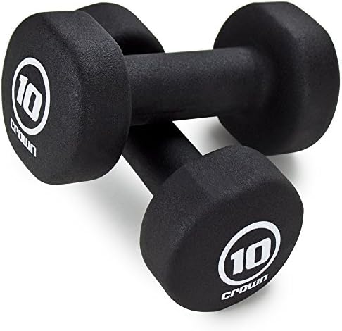 Crown Sporting Goods Set of 2 Body Sculpting Hand Weights - Soft Neoprene Coated Dumbbell Set - Supplies for Exercise, Workout, Weight Loss