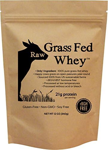 Raw Grass Fed Whey Protein Powder, Unflavored – 1 Ingredient, No Additives or Fillers, Undenatured, Made in USA, 5 lb