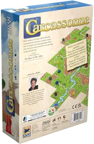 Carcassonne Board Game - Classic Tile Placement Strategy, Medieval Adventure for Adults & Families, Adult Board Games, Family Fun, Kids 8-12