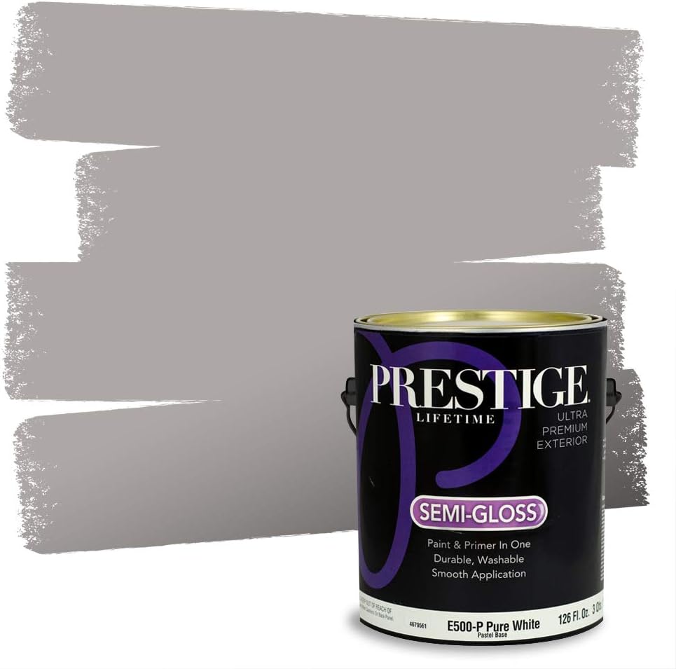 PRESTIGE Paints Exterior Paint and Primer In One, 1-Gallon, Satin, Comparable Match of Sherwin Williams* Socialite*