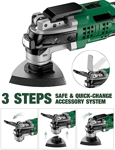 KIMO 20V Cordless Oscillating Tool Kit with 26-Pcs Accessories, Max 21000 OPM, 6 Variable Speed & 3° Oscillating Angle