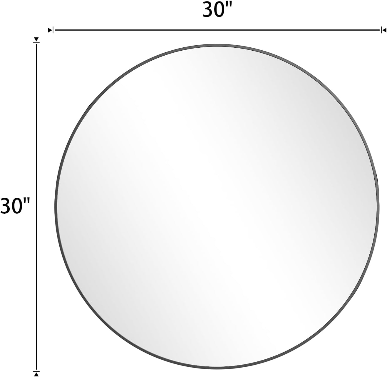 BEAUTYPEAK 24 Inch Round Mirror, Metal Frame Circle Mirror, White