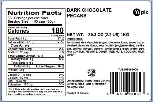 Yupik Dark Chocolate Covered Cherries, 60% Cacao, 2.2 lb (35.2 oz), Kosher, Dried Fruits, Dried Cherries Dipped in Rich Dark Chocolate, Smooth & Chewy, Chocolate Candy, Sweet Snacks